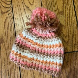 Cozy Multicolor Knit Pom-Pom Beanie